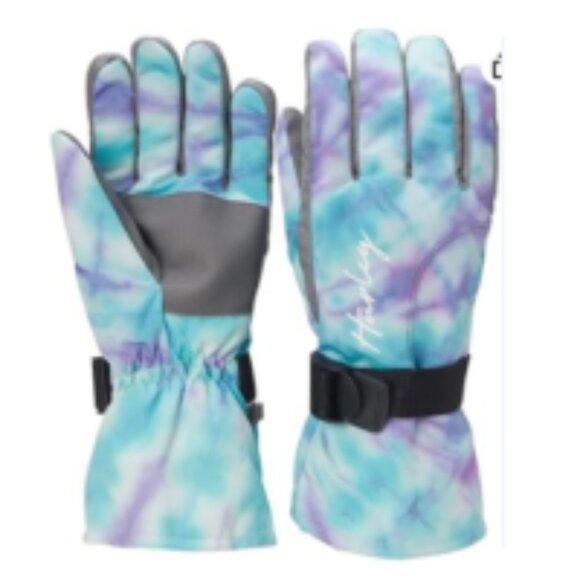 Hurley Snow Gloves Thermal Water Resistant Tye Dye Blue/Purple🆕📦⌚🏃🏻💨⚡🚚